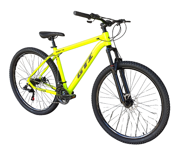 Bicicleta Aro 29 GTI 21 Marchas Tamanho 19MM Amarelo Neon