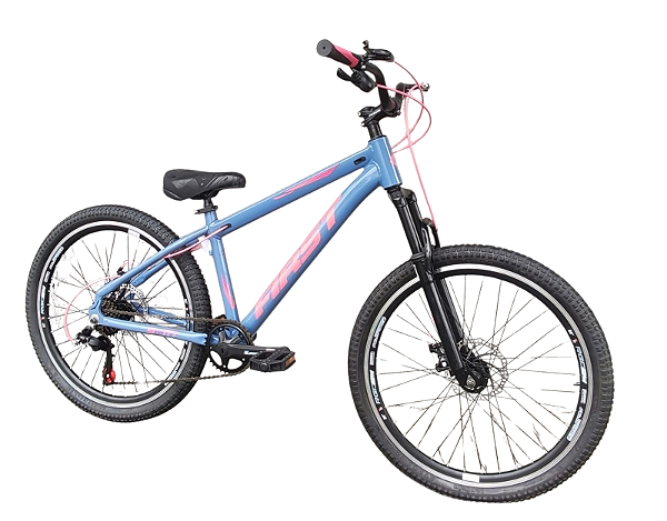 Bicicleta aro 24 FIRST Alumínio 7 Marchas Azul Rosa