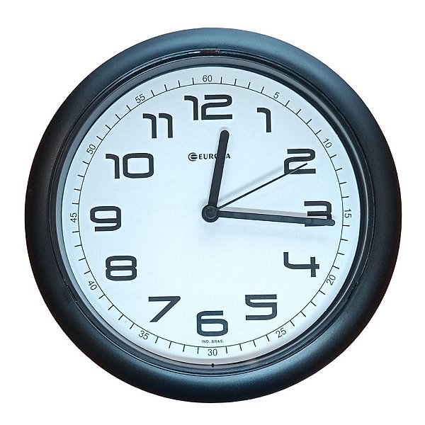 Relógio de Parede Eurora Redondo Preto