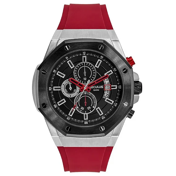 Relógio Seculus Masculino Cronógrafo Prata