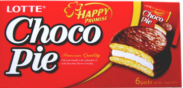 BOLINHO CHOCO PIE LOTTE - CHOCOLATE - 168G 6 UNIDADES