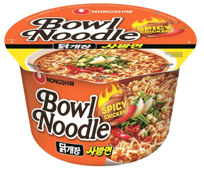 LAMEN BOWL NOODLE NONGSHIN - SPICY CHICKEN - POTE 100G