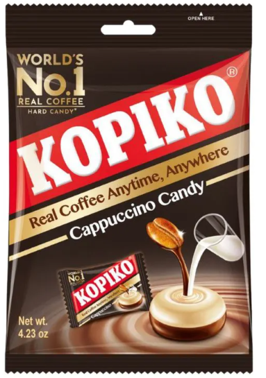 BALA COREANA KOPIKO DORAMA SABOR CAPPUCCINO - PACOTE 120G