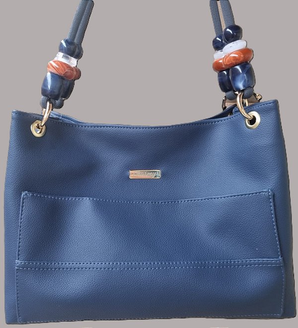 Bolsa Charmy com pedrarias - Azul Marinho