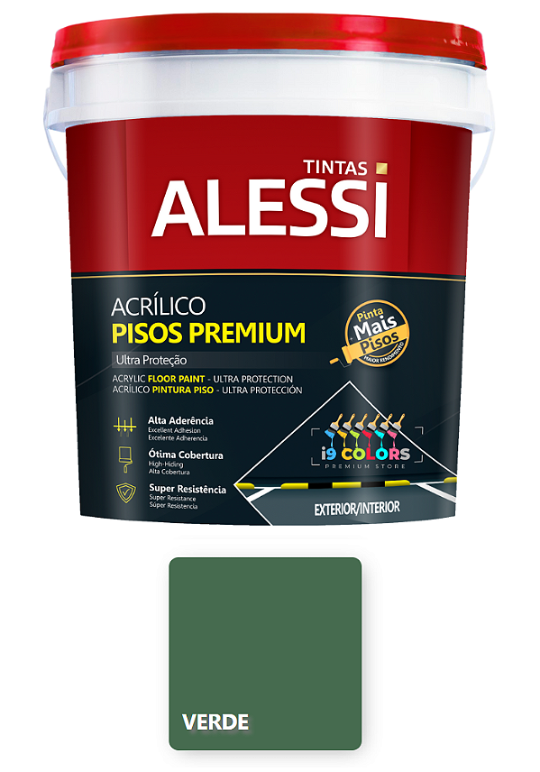 Tinta Piso Acrílico Premium 18 Litros - Alessi - Verde Fosco
