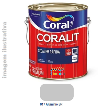 Esmalte Sintético Coralit Secagem Rápida 3 litros - Coral - Alumínio Brilhante