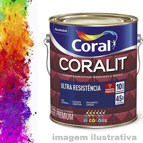 Esmalte Sintético Coralit Ultra Resistência  3,2 litros - Base P Brilhante