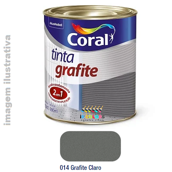 Coral Tinta Grafite  0,9 litros - Grafite Claro Fosco