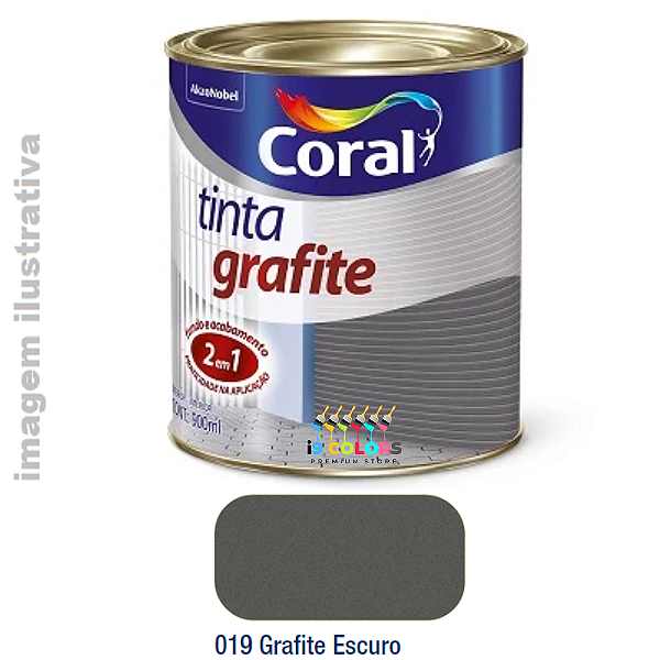 Coral Tinta Grafite  0,9 litros - Grafite Escuro Fosco