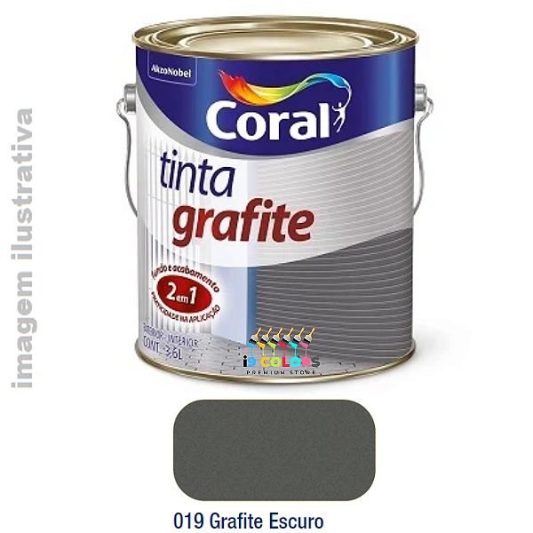 Coral Tinta Grafite  3,6 litros - Grafite Escuro Fosco