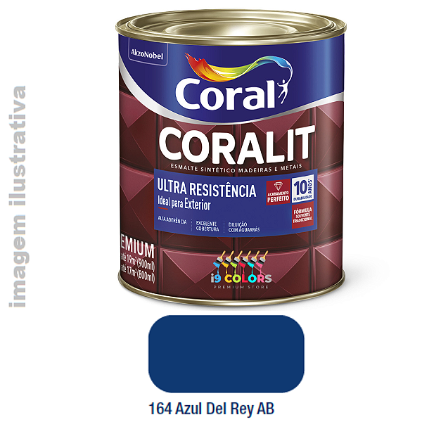 Esmalte Sintético Coralit Ultra Resistência  0,225 litro - Azul Del Rey Brilhante