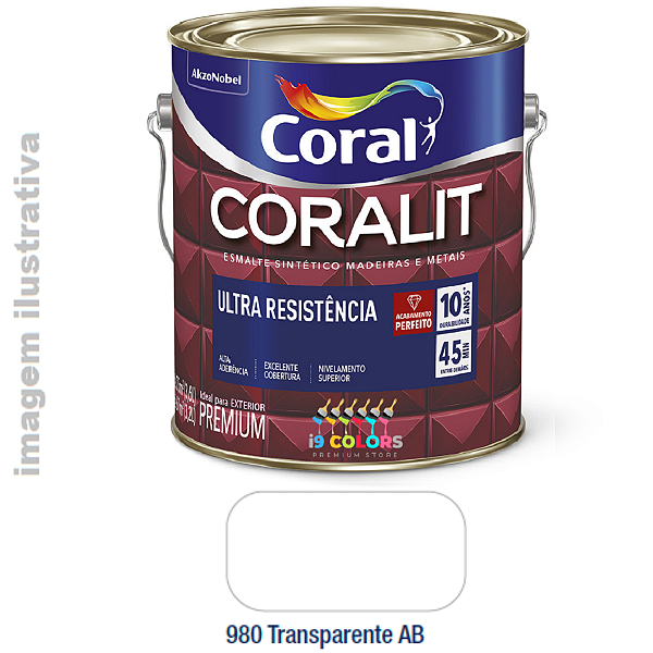 Esmalte Sintético Coralit Ultra Resistência  3,6 litros - Transparente