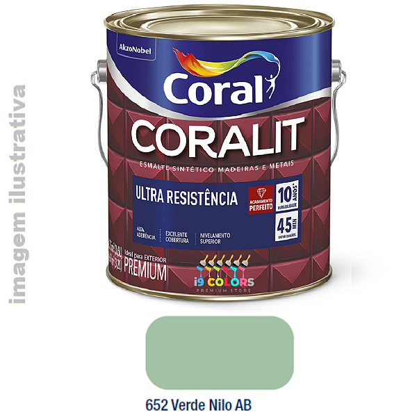 Esmalte Sintético Coralit Ultra Resistência  3,6 litros - Verde Nilo Brilhante