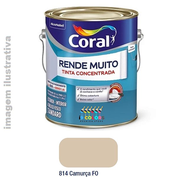 Tinta Acrílica Coral Rende Muito  3,2 litros - Camurça Fosco