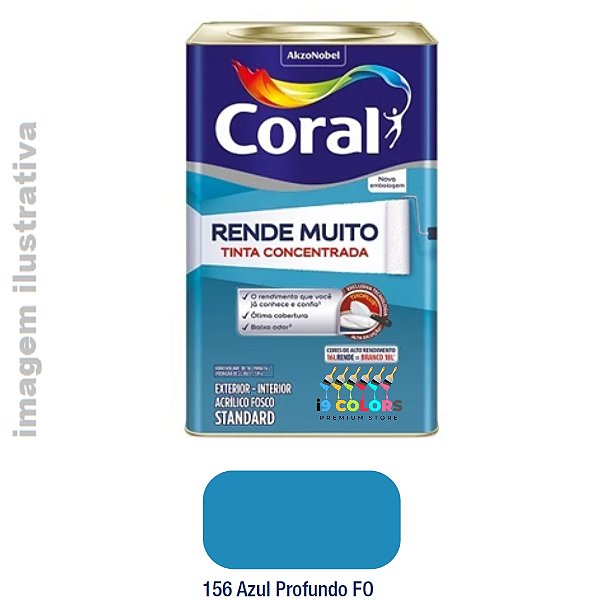 Tinta Acrílica Coral Rende Muito 16 litros - Azul Profundo Fosco