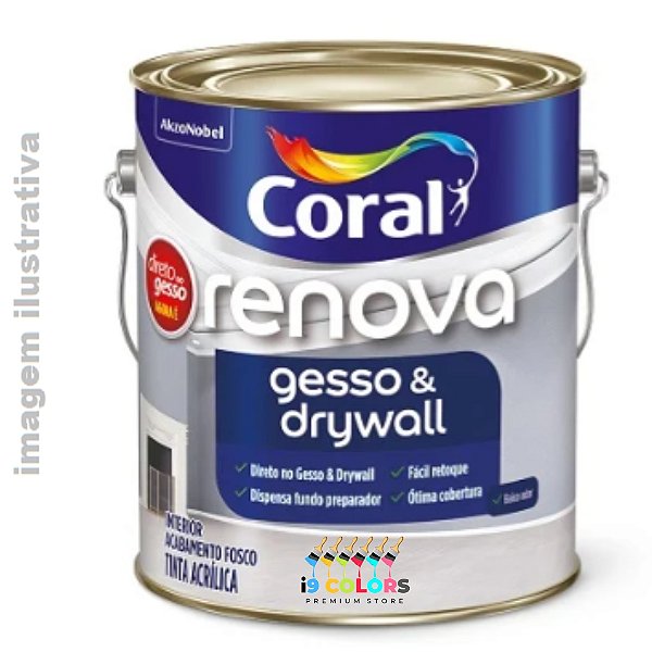 Tinta Acrílica Coral Renova Gesso e Drywall  3,6 litros - Branco