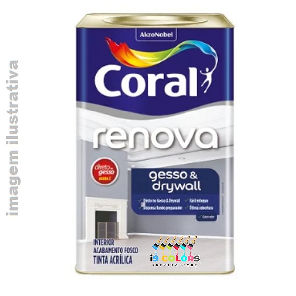 Tinta Acrílica Coral Renova Gesso e Drywall 18 litros - Branco