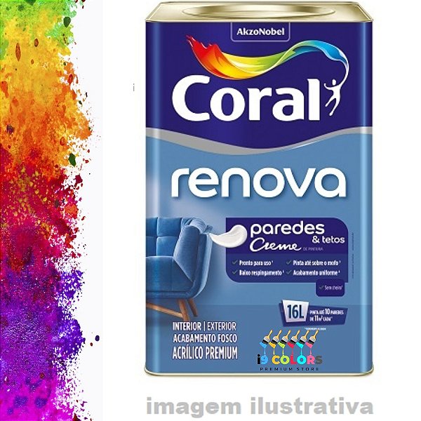 Tinta Acrílica Coral Renova Paredes 16 litros - Base Mf Fosco