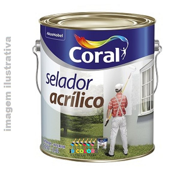 Coral Selador Acrílico  3,6 litros - Branco Fosco