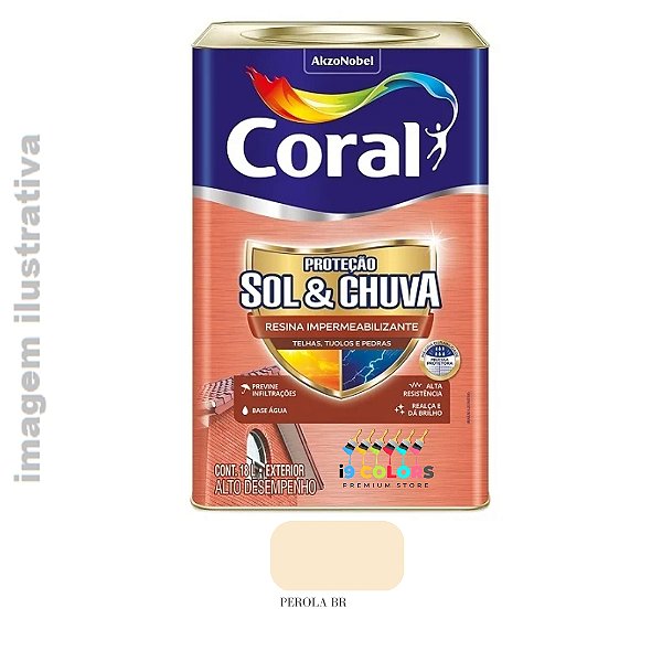 Resina Impermeabilizante Sol e Chuva 18 litros - Coral - Pérola Brilhante