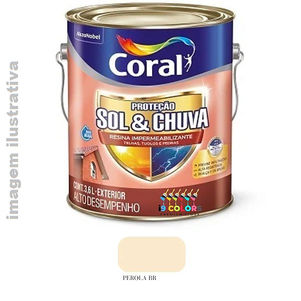 Resina Impermeabilizante Sol e Chuva 3,6 litros - Coral - Pérola Brilhante