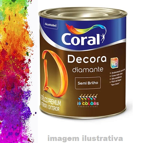 Tinta Acrílica Premium Coral Decora Diamante  0,8 Litro - Base P