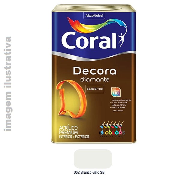 Tinta Acrílica Premium Coral Decora Diamante 18 Litros - Gelo Semibrilho