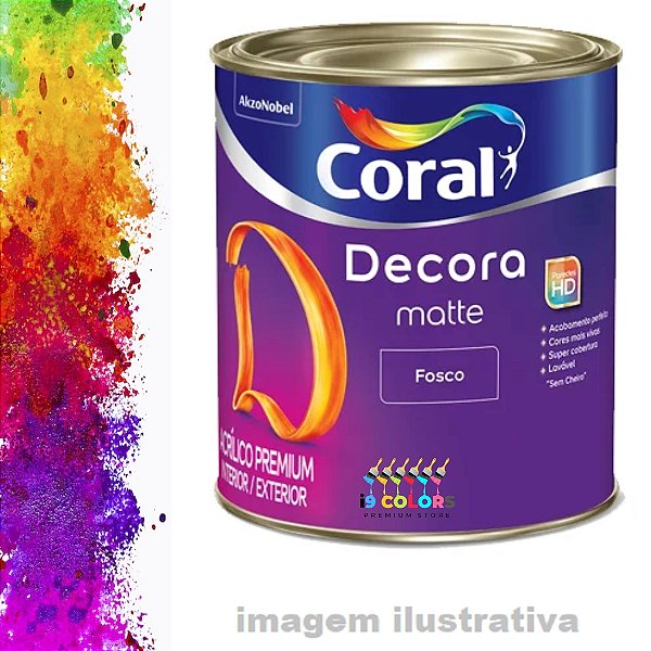 Tinta Acrílica Coral Decora Matte  0,8 Litro - Base Mf Fosco