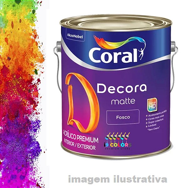 Tinta Acrílica Coral Decora Matte  3,2 Litros - Base T