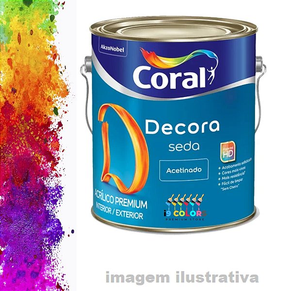 Tinta Acrílica Coral Decora Seda  3,2 litros - Base Mf Acetinado