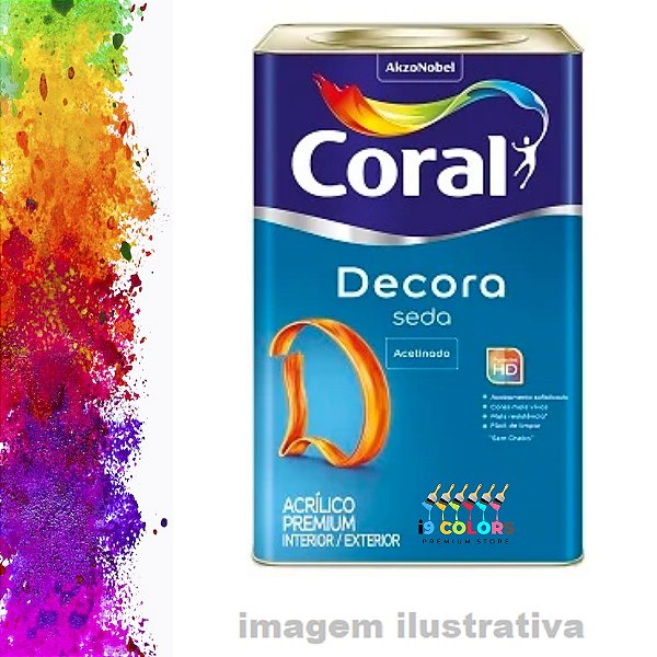 Tinta Acrílica Coral Decora Seda 16 litros - Base P Acetinado