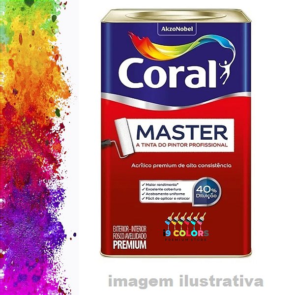 Tinta Acrílica Coral Master 16 Litros - Base Mf Fosco