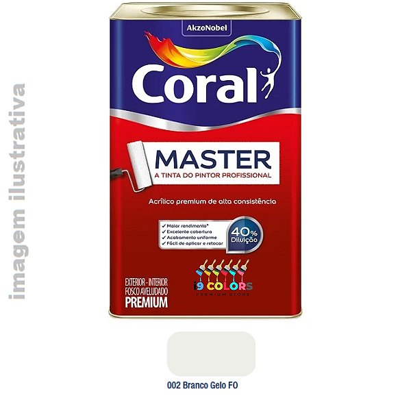Tinta Acrílica Coral Master 18 Litros - Gelo Fosco