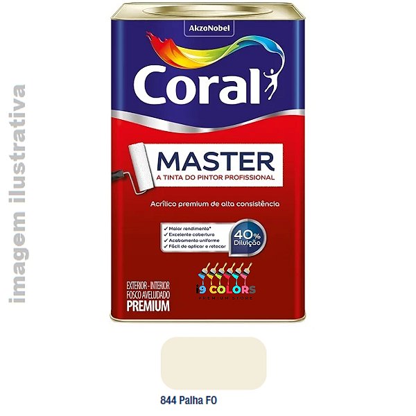 Tinta Acrílica Coral Master 18 Litros - Palha Fosco