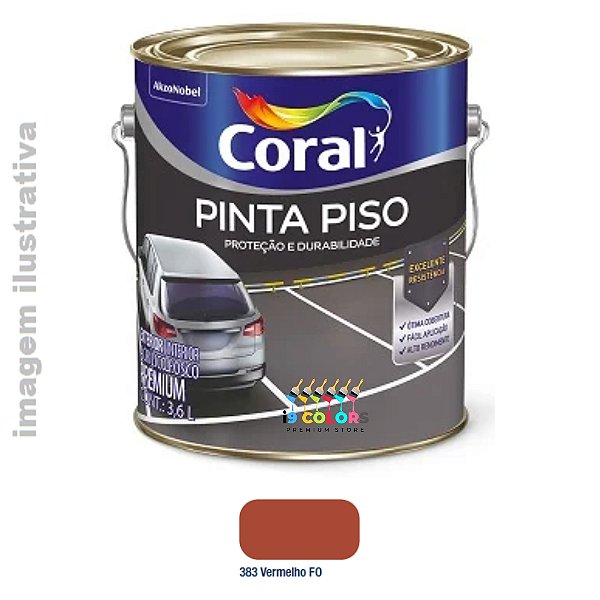 Tinta Piso Coral  3,6 litros - Vermelho Fosco