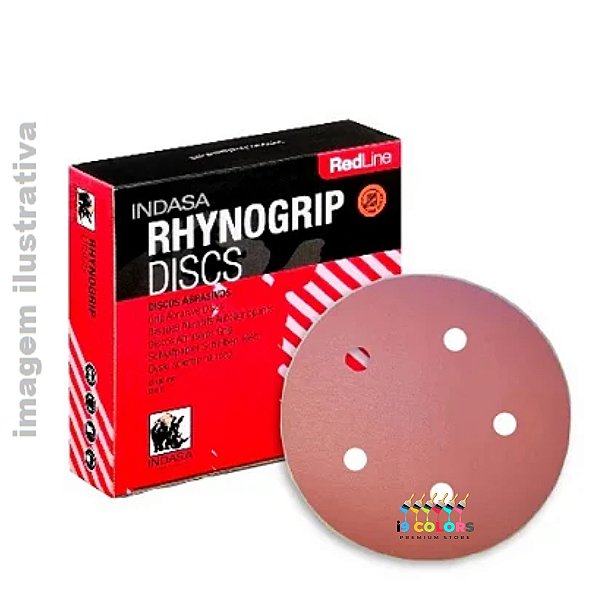 DISCO LIXA 5POL 5F GRAO 800 INDASA D125 RHYNOGRIP RED