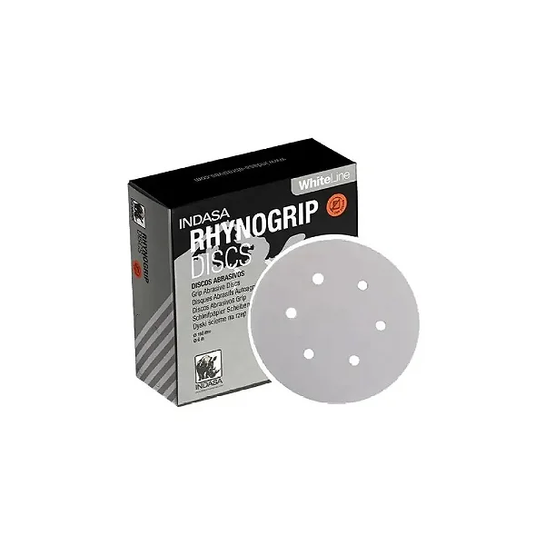 Disco Lixa Indasa 225mm 6 furos Rhynogrip White Line grão 220 -