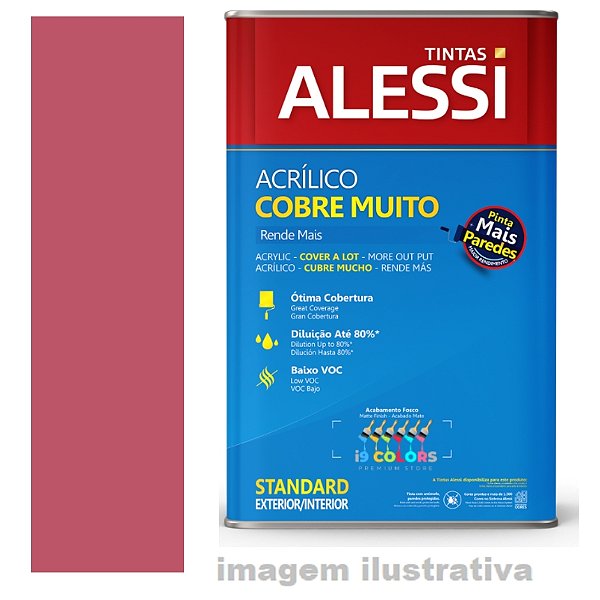 Tinta Acrílica Alessi Cobre Muito 18 litros - Framboesa Fosco