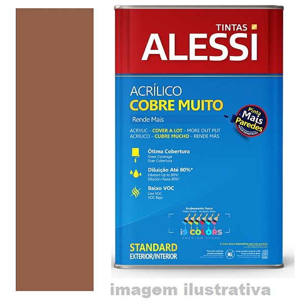 Tinta Acrílica Alessi Cobre Muito 18 litros - Marrom Trufado Fosco