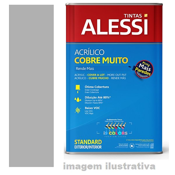 Tinta Acrílica Alessi Cobre Muito 18 litros - Tubarao Branco Fosco (Coral Self-Color)