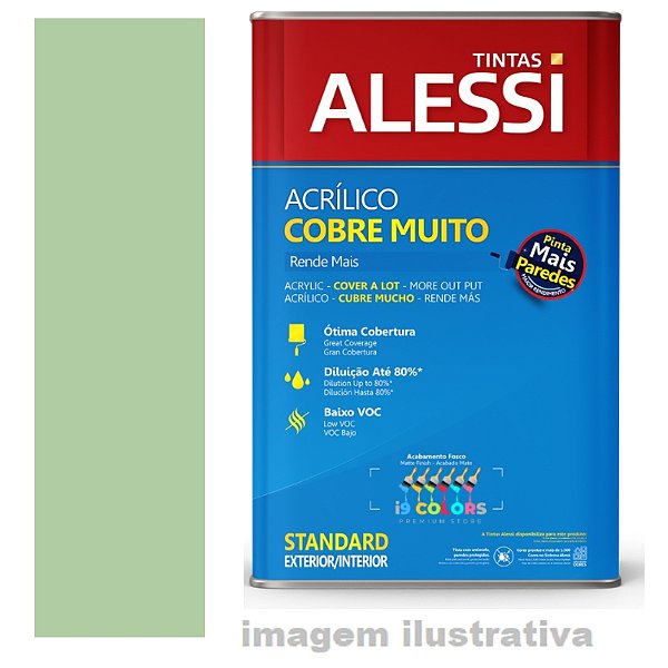 Tinta Acrílica Alessi Cobre Muito 18 litros - Verde Kiwi Fosco