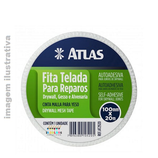 FITA TELADA PARA REPARO GESSO DRYWALL 100MM X 20MT ATLAS