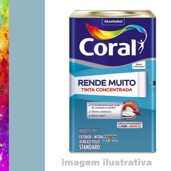 Tinta Acrílica Coral Rende Muito 16 litros - Azul Barroco Coral SC