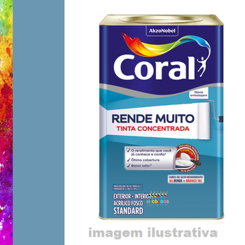 Tinta Acrílica Coral Rende Muito 16 litros - Azul Tibet Coral SC
