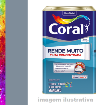 Tinta Acrílica Coral Rende Muito 16 litros - Cinza Clássico Coral SC