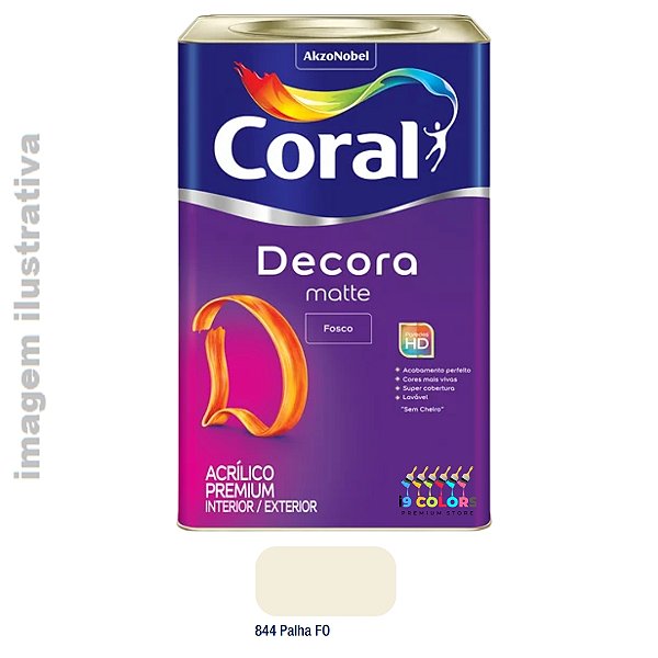 Tinta Acrílica Coral Decora Matte 18 Litros - Palha Fosco