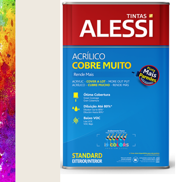 Tinta Acrílica Alessi Cobre Muito 16 litros - Camafeu Branco Coral SC