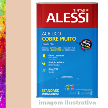 Tinta Acrílica Alessi Cobre Muito 16 litros - Deusa do Pêssego Coral SC
