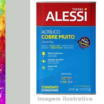 Tinta Acrílica Alessi Cobre Muito 16 litros - Pena Prateada Coral SC
