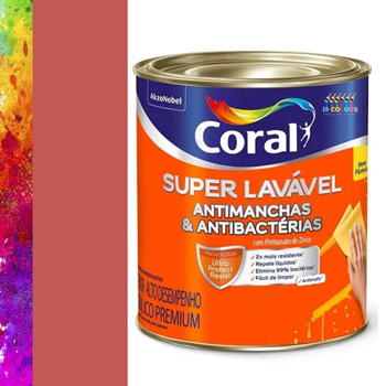 Tinta Acrílica Super Lavável 0,8 litros - Coral - Chá Dançante Coral SC